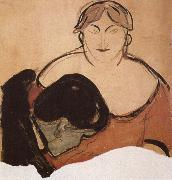 Edvard Munch The young man and girlie oil